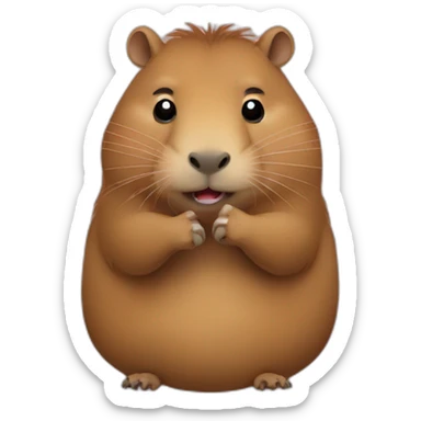 Middle finger capybara sticker