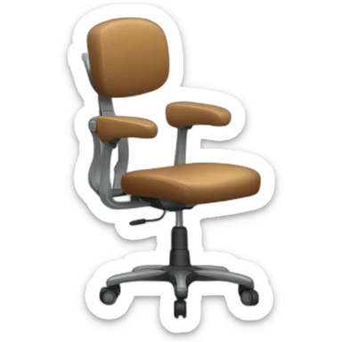 Desk chair with roller blade wheels sticker