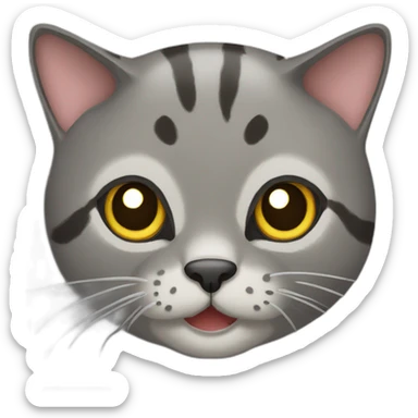 brindle grey cat sticker