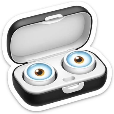2 contact lenses white travel mini case sticker