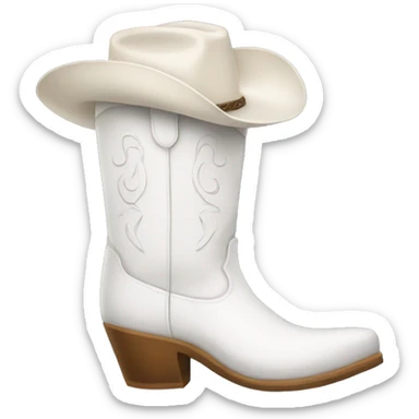 Cowboy white Boots  sticker