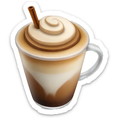 Perfect iced cappucino with three layers sticker