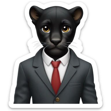 Black cub panther wearing a blazer sticker