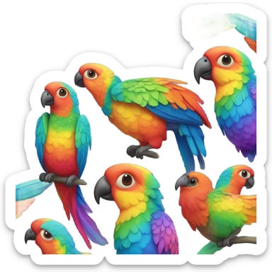 rainbow animals sticker