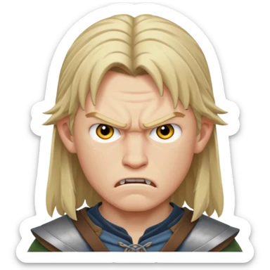 thorfinn angry face Kid Long hair  sticker