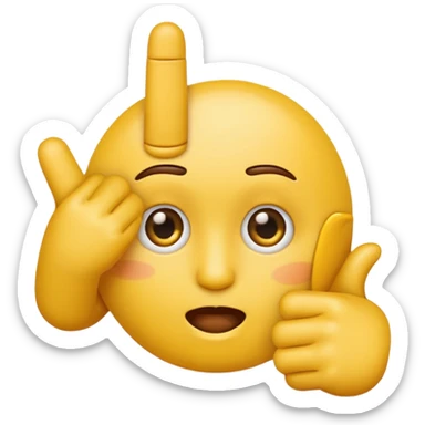 Eye-rolling emoji with fuck you finger sticker