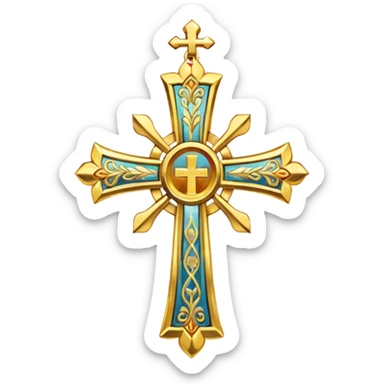 Eastern Orthodox cross. Transparent bakgrund. sticker