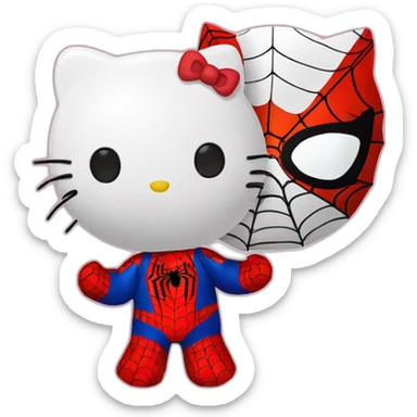 Hello kitty and spiderman sticker