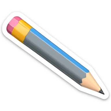 pencil with a few quick sketch strokes around sticker