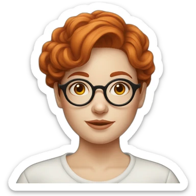 Redhead girl Artist painter with large round glasses sticker
