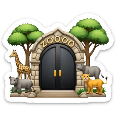 entrada de un zoo y que vean animales  sin ninguna persona  sticker