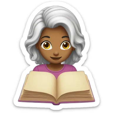 girl read a book sticker