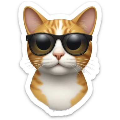 Cat with sunglasses sticker