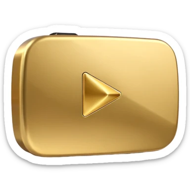 gold youtube play button sticker
