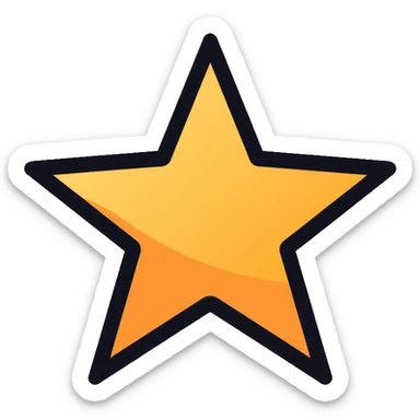 aesthetic star with clean lines sticker