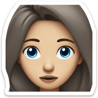 Exhausted very tired brunette with blue eyes and big eyebags sticker