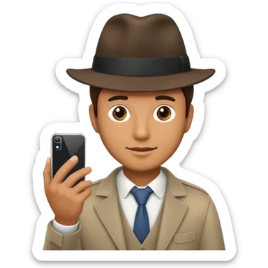 Guy on a fedora and Smartphone  sticker