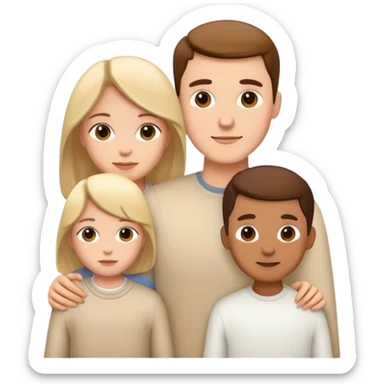 mum, dad and kid, family, white sticker