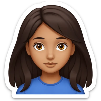 Tengo el cabello largo soy morena Tengo los ojos café oscuro y soy chica  sticker