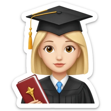 A graduation cap and diplomat sticker