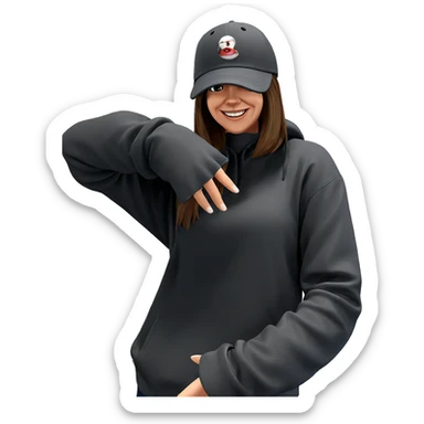 girl in baseball cap smiling sticker