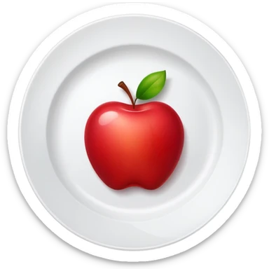 red apple on a plate sticker