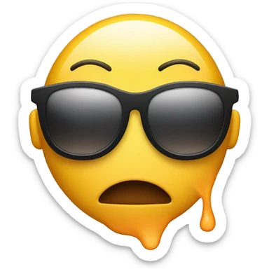 Flushed faced emoji peaking with sunglasses  sticker