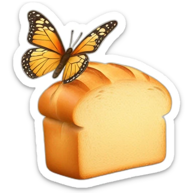 Bread with butterfly sticker