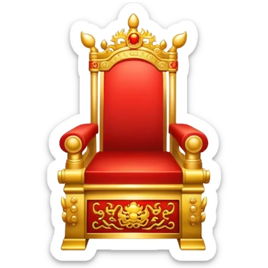 chinese red and gold throne sticker