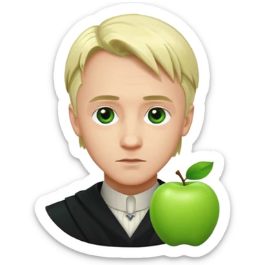 draco malfoy with green apple sticker