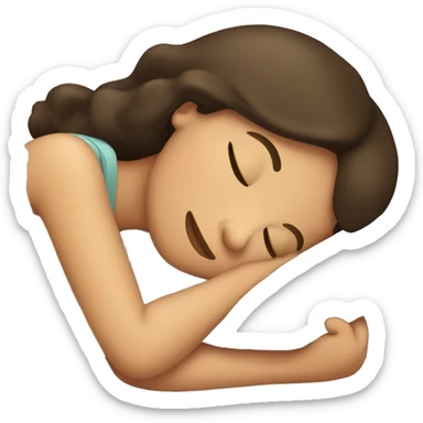 Brunette girl sleeping sticker
