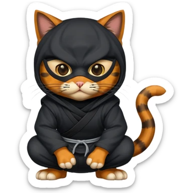 Ninja tortie cat sticker