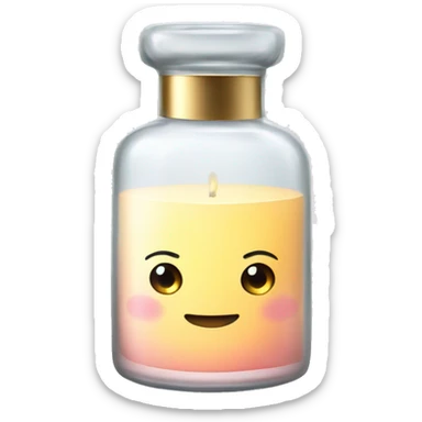 a perfume candle in a glass jar sticker
