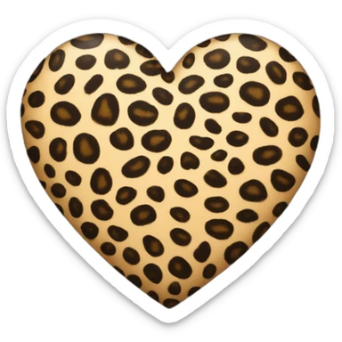 leopard print heart sticker