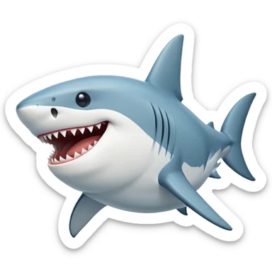 a laughing shark sticker