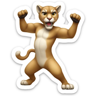 Cougar in a king fu pose sticker