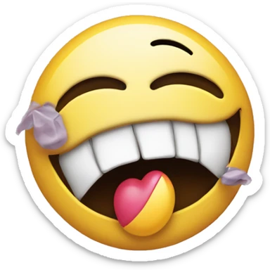 Pursed lips smiley face with a peace sign hand sticker