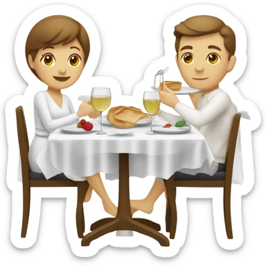 Repas en amoureux blancs sticker