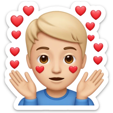 Shaking face emoji with hearts instead of eyes sticker