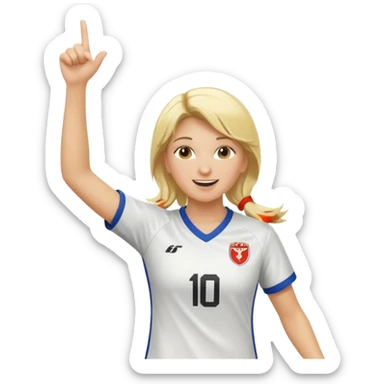 blond soccer girl, celebrating a goal sticker