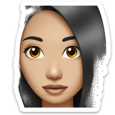 Miss universe south east Asian with long straight black hair sticker