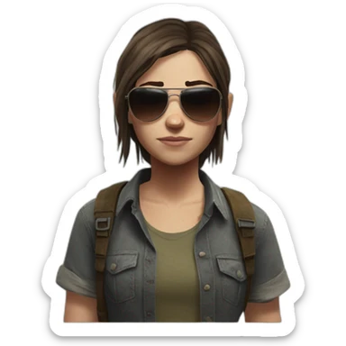 Ellie the last of us with sunglasses sticker