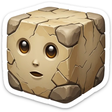 american-beije-intricate-stone-age-rocky-cube-shaped sticker