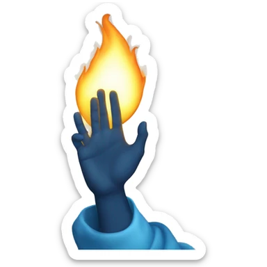 Prayer hands in blue fire  sticker