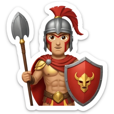 A spertan warrior shaking a shield writing "LAZY NOOB"on it sticker