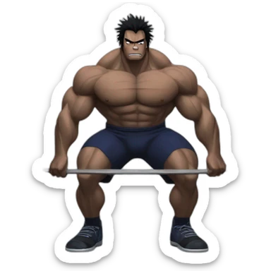 Powerlifter deadlift sasuke sticker