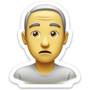 A yellow circle emoji with a confused look sticker