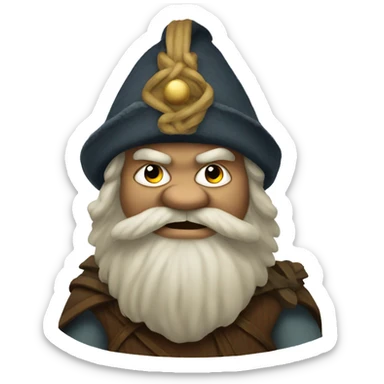Pepe emoji dressed as an accurately depicted norse mythology dwarf. sticker