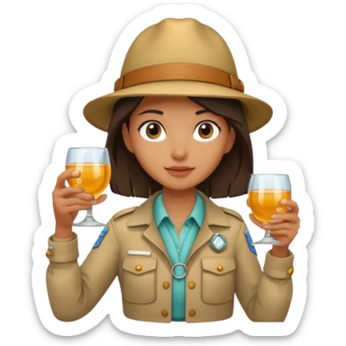 a young female explorer with magnificer glass sticker