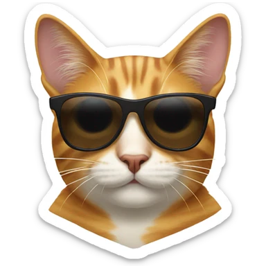 Cat with sunglasses sticker